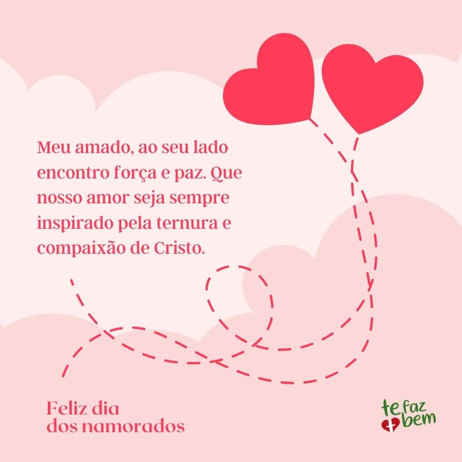 Meu companheiro, seu amor incondicional me lembra do amor infinito São José por Maria e o amor de Deus por nós. Obrigada por ser minha fonte de inspiração. Feliz Dia dos Namorados!