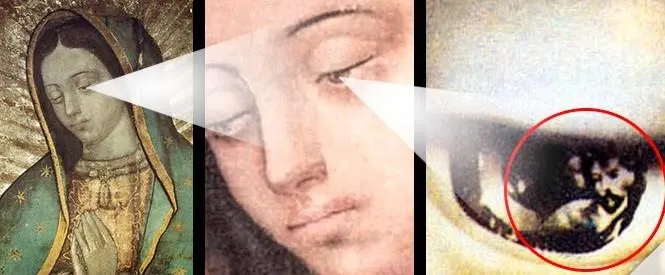 Imagens do estudo dos olhos de Nossa Senhora de Guadalupe. Fonte: Aleteia