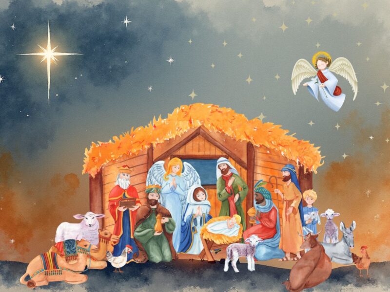 Um presépio mostrando uma cena de Quando começa a Novena de Natal 2025