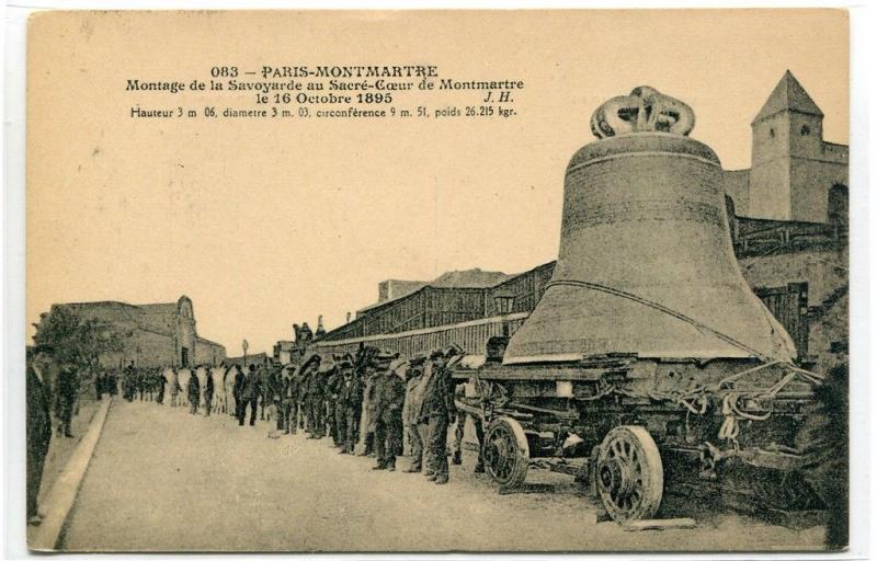 Cartão Postal mostra o sino da basílica de Sacre-Coeur em foto de 1895. Foto: Reprodução/Hippostcards 
