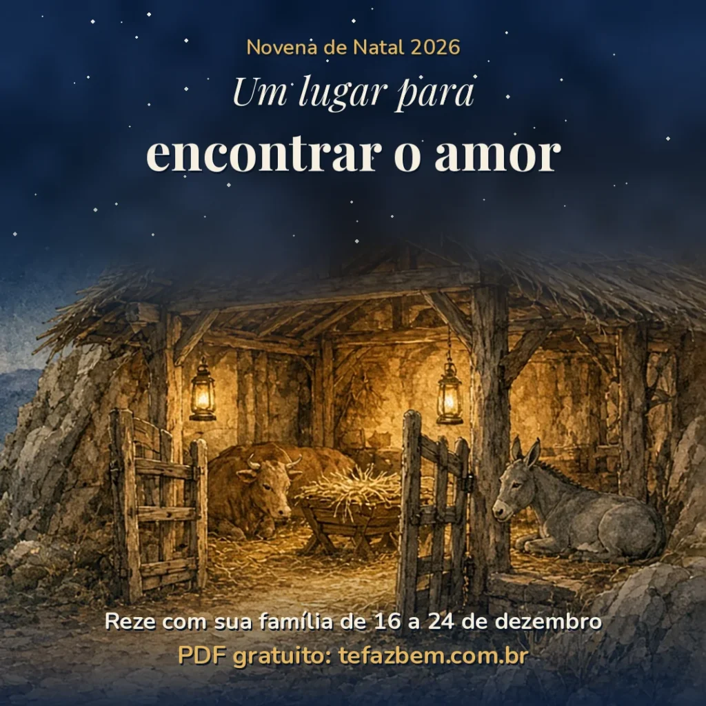 Arte da Novena de Natal 2026 Te Faz Bem: reze com sua família de 16 a 24 de dezembro